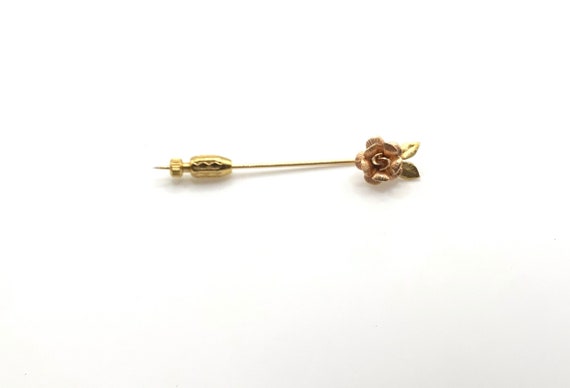 Vintage Krementz yellow and rose gold plated rose… - image 1