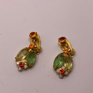 Vintage Juliana Rhinestone Flower Brooch & Clip On Earrings Set image 8