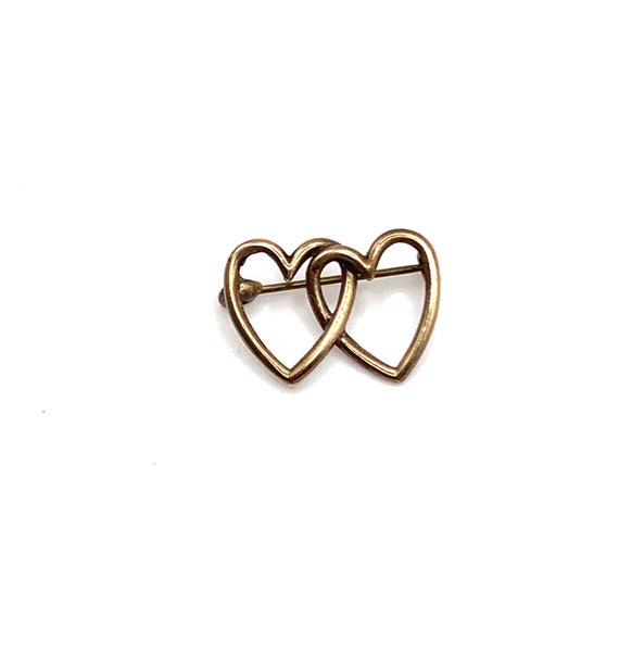 Ancienne Broche En Forme De Cœur 'Nous Deux' - Vintage, Occasion, Pour Collectionneurs Ou Cadeau