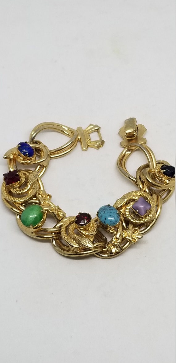 Vintage 1950s Kafin snake Czech glass rhinestone c