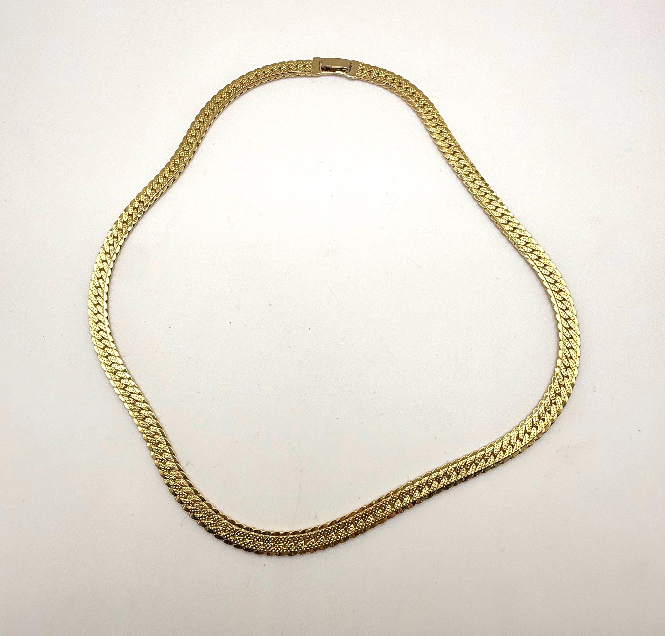ト*ヤ様 VINTAGE CHAIN 90s Vintage Wide Chunky Textured Gold Plated Chain 18 Inch - Etsy