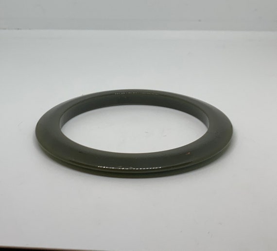 Dark Olive green skinny bakelite bangle stacking … - image 9