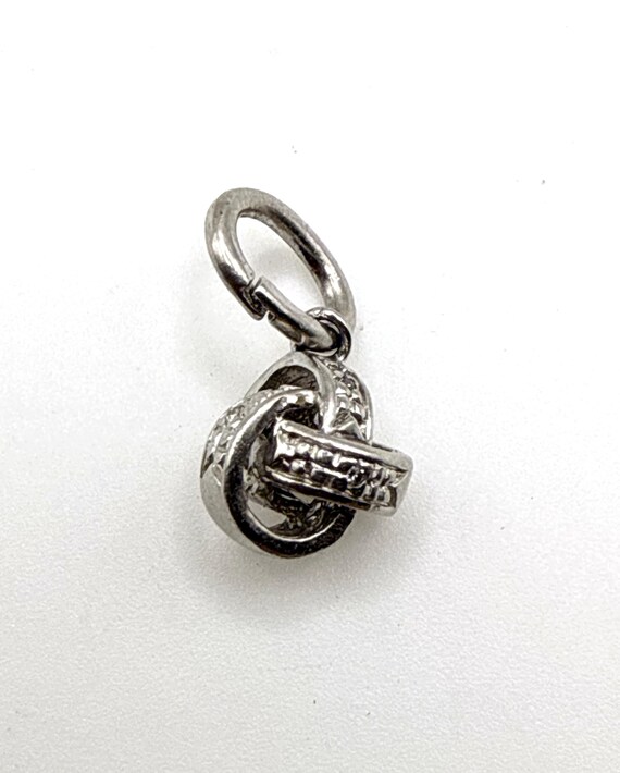 Vintage 925 sterling silver diamond infinity knot love knot pendant charm