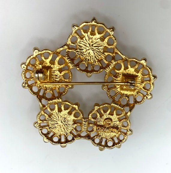 Vintage Sarah Coventry Valencia brooch gold tone … - image 10