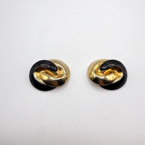 Vintage black and gold tone shoe clips