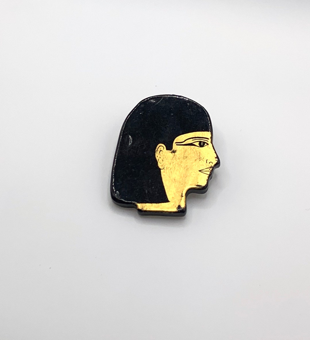 Vintage Egyptian Head Pharaoh Gold and Black Lacquered Wood - Etsy