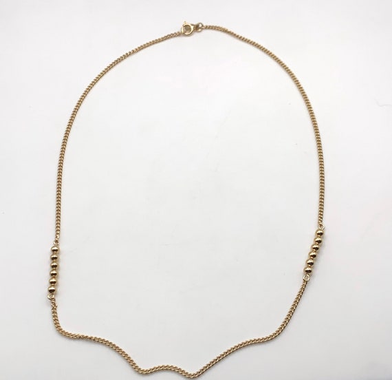 Vintage gold tone Avon gold bead station necklace… - image 6