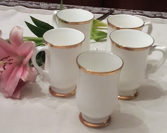 Bone China Royal Victoria England mugs with gold trim