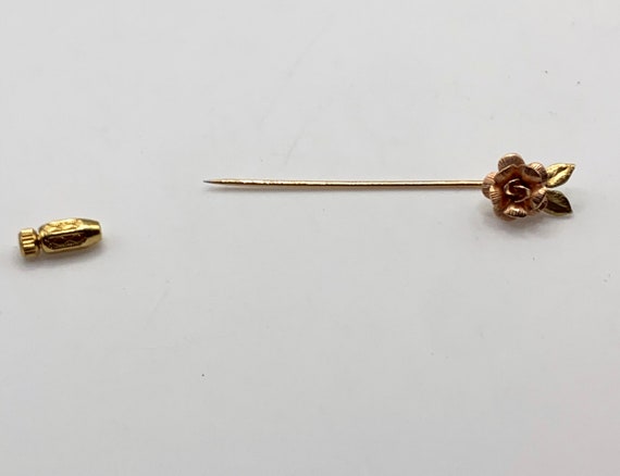 Vintage Krementz yellow and rose gold plated rose… - image 2
