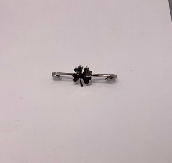 Vintage silver tone shamrock four leaf clover luc… - image 5