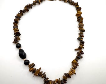 Collier Vintage De Luxe En émail Et Onyx Noir - Bijou Ancien élégant - Occasion