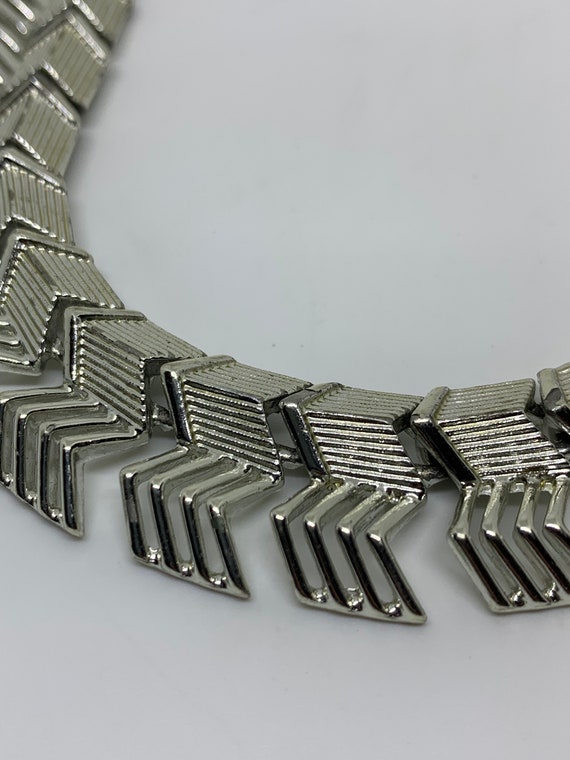 Coro collar choker necklace silver tone - image 10