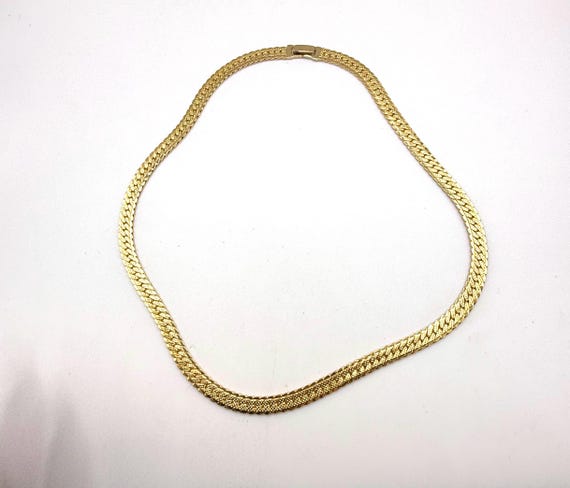 ト*ヤ様 VINTAGE CHAIN 90s Vintage Wide Chunky Textured Gold Plated Chain 18 Inch - Etsy Israel