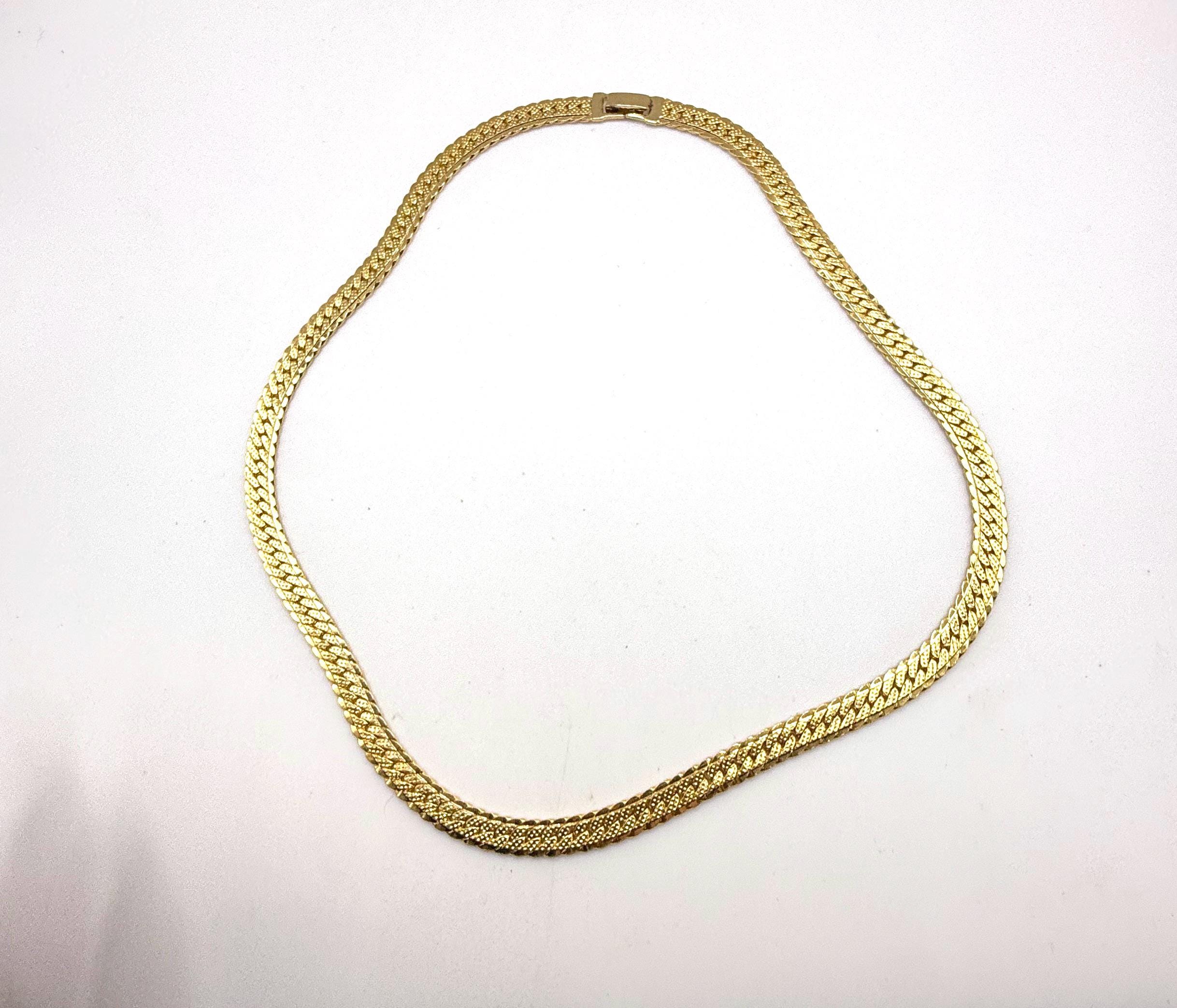 Vintage Wide Chunky Textured Gold Plated Chain 18 Inch - Etsy Israel