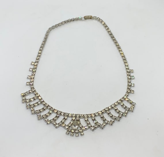 Vintage clear rhinestone elegant formal necklace … - image 5