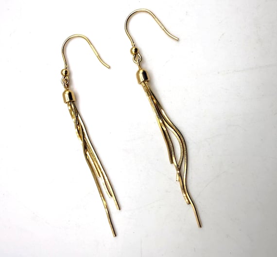 925 sterling silver 18k gold plated Dyadema Italy tassel chain drop earrings