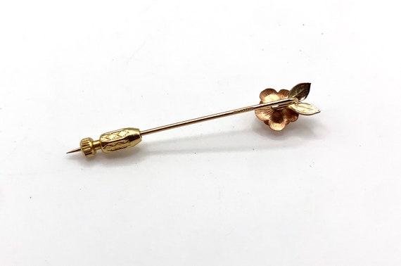 Vintage Krementz yellow and rose gold plated rose… - image 8