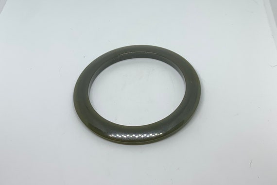 Dark Olive green skinny bakelite bangle stacking … - image 5