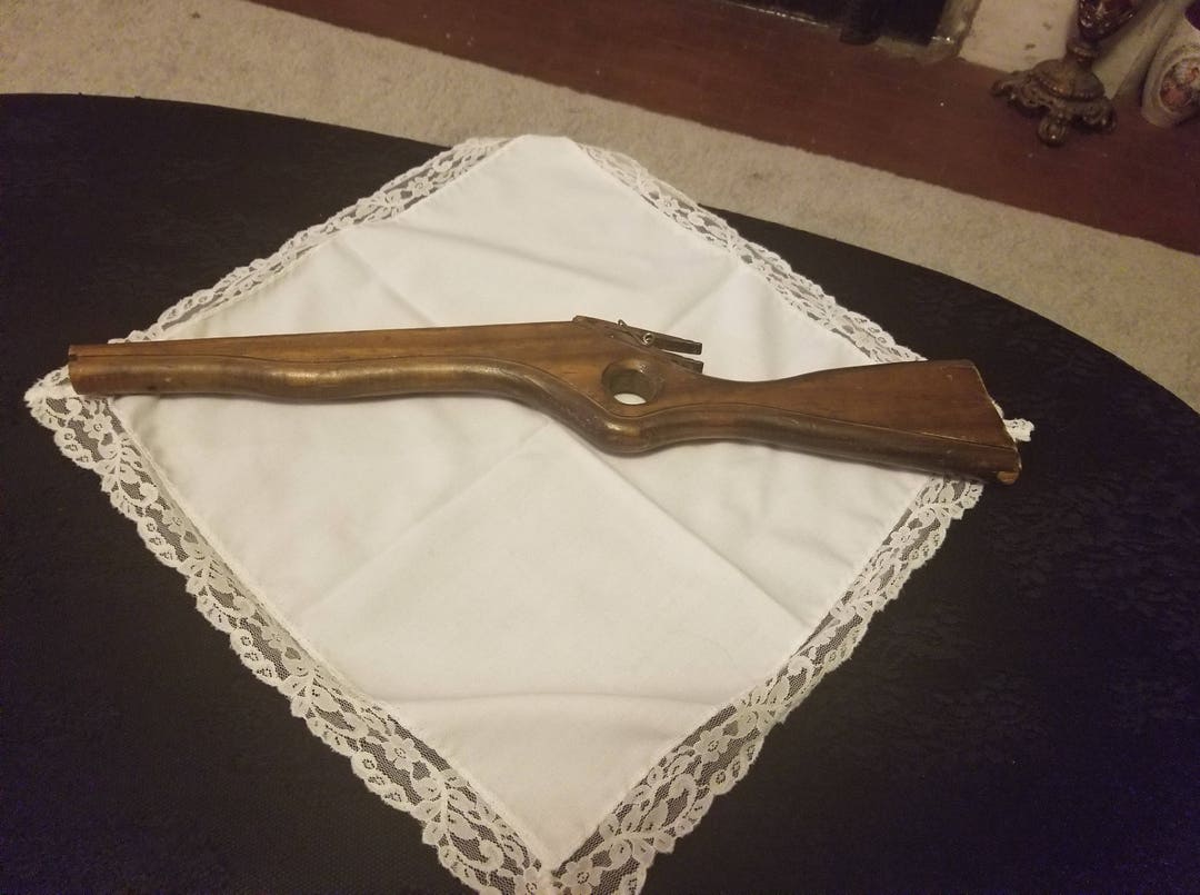 Vintage Wood Clothespin Slingshot Long Toy Gun Etsy