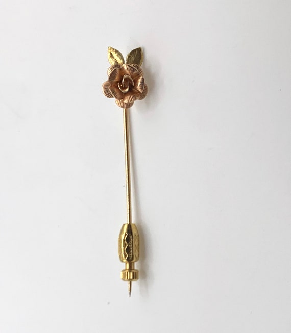 Vintage Krementz yellow and rose gold plated rose… - image 9