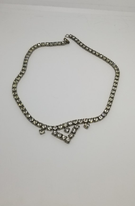 vintage rhinestone choker necklace 14 inch
