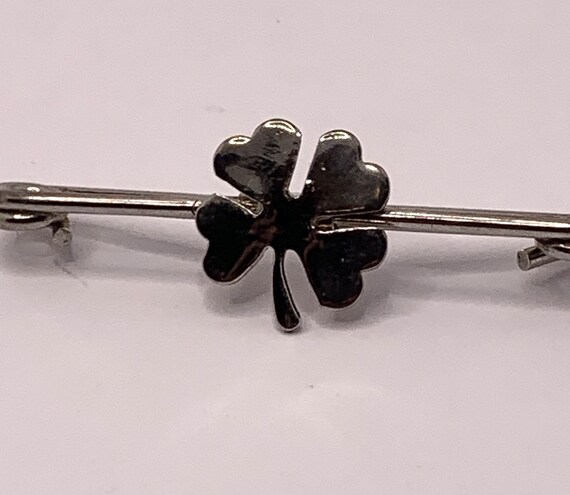 Vintage silver tone shamrock four leaf clover luc… - image 8