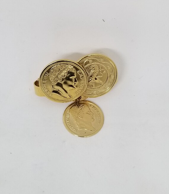 Vintage Napoleon coin Sarah Coventry tie clip sca… - image 8