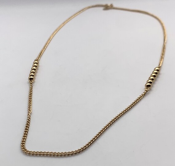 Vintage gold tone Avon gold bead station necklace… - image 5