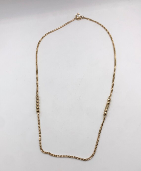 Vintage gold tone Avon gold bead station necklace… - image 3