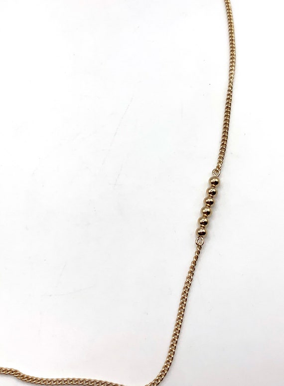Vintage gold tone Avon gold bead station necklace… - image 7