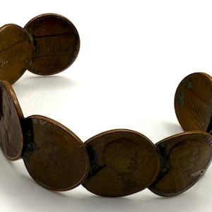 Vintage Copper penny cuff bracelet