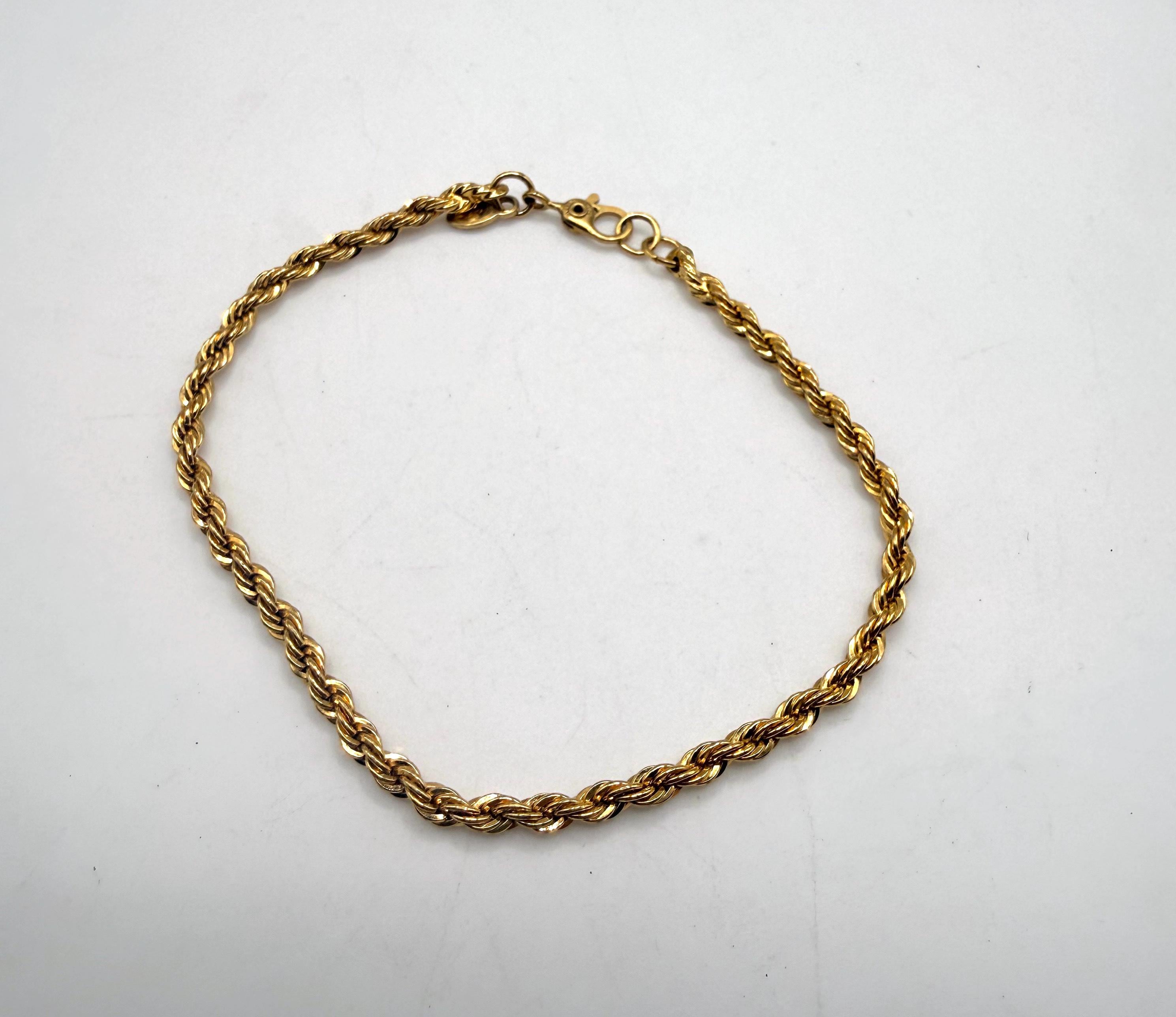 Vintage Monet Dainty Rope Chain Gold Tone Bracelet 7.5 Inch - Etsy