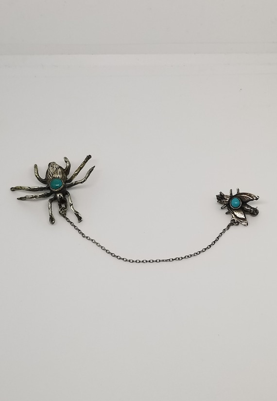 Vintage sterling silver 925 turquoise spider fly N