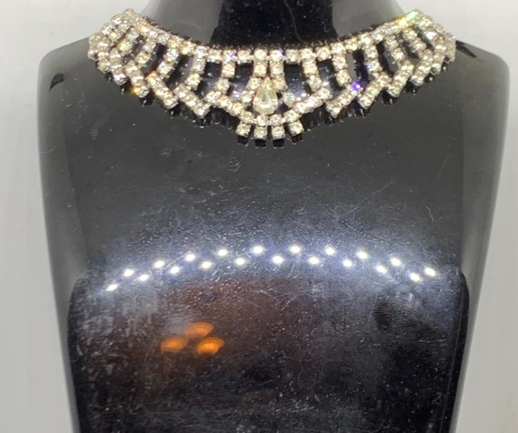 Vintage clear rhinestone elegant formal necklace … - image 2