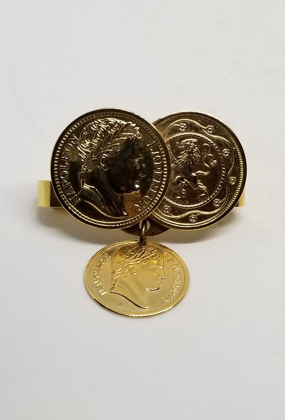Vintage Napoleon coin Sarah Coventry tie clip sca… - image 2