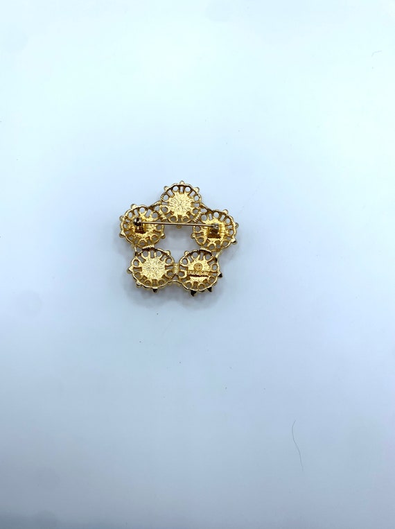 Vintage Sarah Coventry Valencia brooch gold tone … - image 7