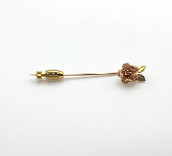 Vintage Krementz yellow and rose gold plated rose… - image 10
