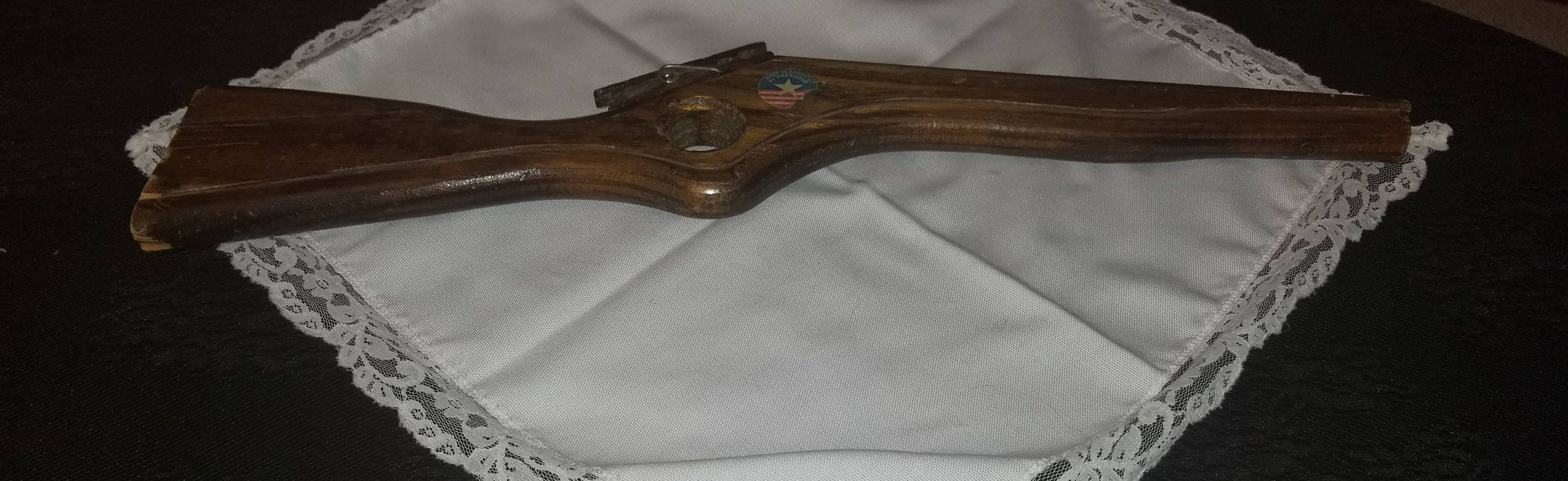 Vintage wood clothespin slingshot long toy gun Etsy