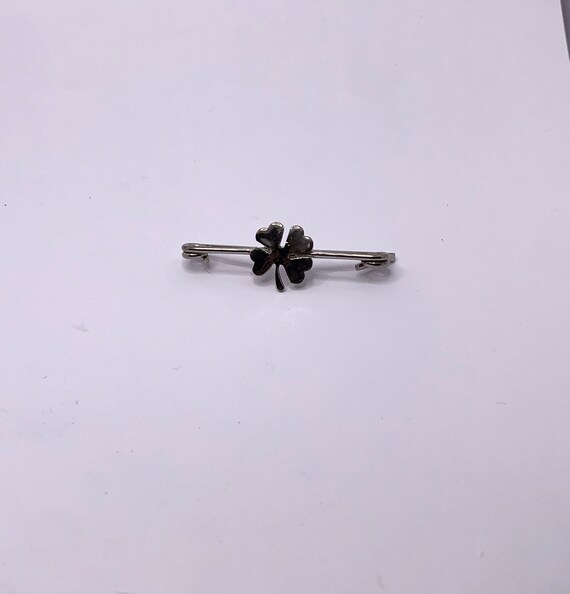 Vintage silver tone shamrock four leaf clover luc… - image 9