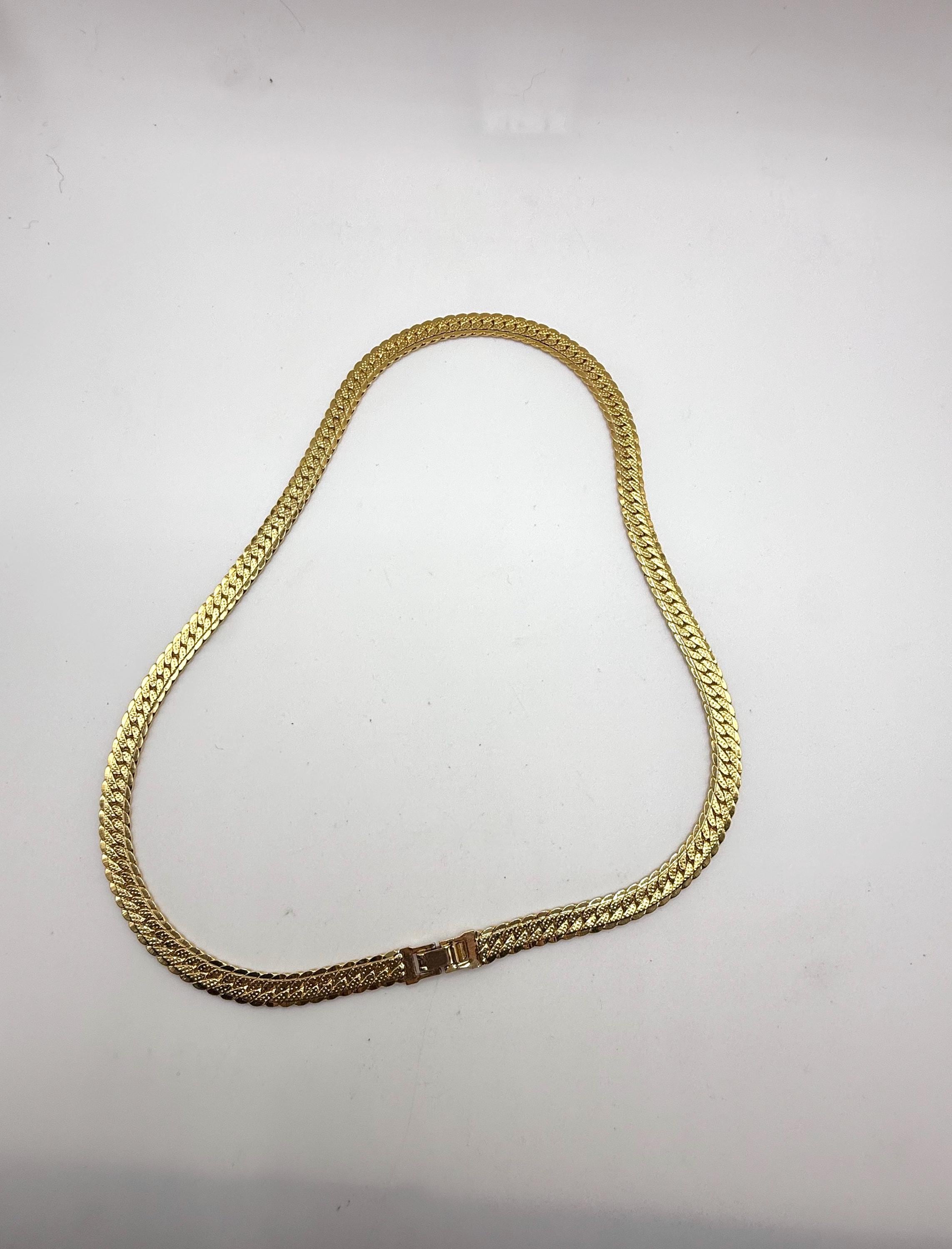 Vintage Wide Chunky Textured Gold Plated Chain 18 Inch - Etsy Israel