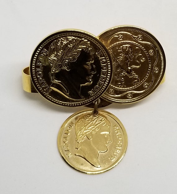 Vintage Napoleon coin Sarah Coventry tie clip sca… - image 3