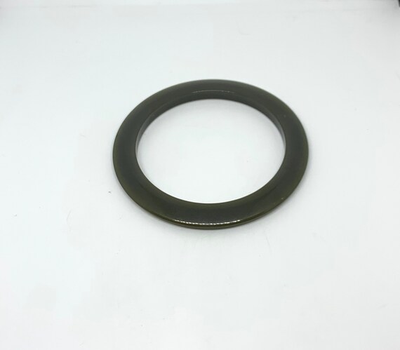 Dark Olive green skinny bakelite bangle stacking … - image 3