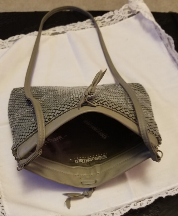 Vintage light gray whiting and davis mesh bag eve… - image 5