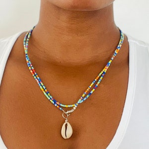 Handmade Braided Cowrie Shell Choker: Africa Beach Jewelry.