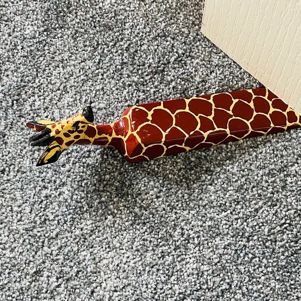 Handmade Africa Wooden Giraffe Door Stopper/Wood Jam Door Wedge/Animal Door Stopper/Block Door Stop