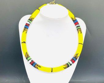 Africa Beads Necklace/Masai Beads Necklace/Coloured Beads Necklace/ Seed Beads Necklace/Women Choker Necklace/Handmade Beads Necklace UK.