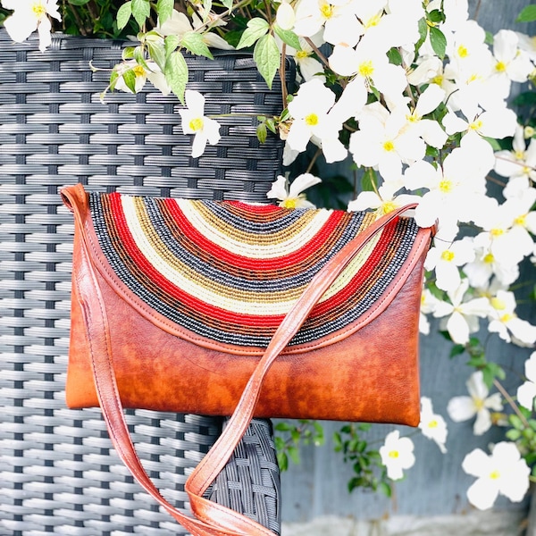 Sling Bag Pattern / Women Leather Bag/AfricaTote Bag/Africa CrossBody bag/Handmade Kenya Leather Bag/Sling Bag For Women