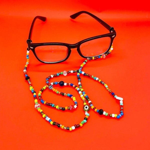 Beaded Eye Glasses Chain/Sunglass Cord/Africa Handmade Glasses Straps/Beads Glass Chain/Eye Glasses Holder/Eyewear Chain/Gift Ideas/