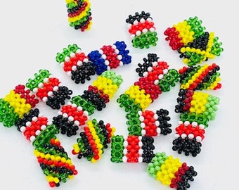 Handmade Rasta Dreadlock Beads: Random Set of 6, Made in Kenya.