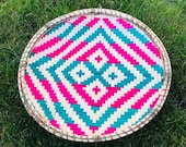 Africa Basket Wall Decor Serving wicker Tray Woven Round Basket Tray Boho Wall Hanging Decorative Tray Ethnic Traditional Basket Tray